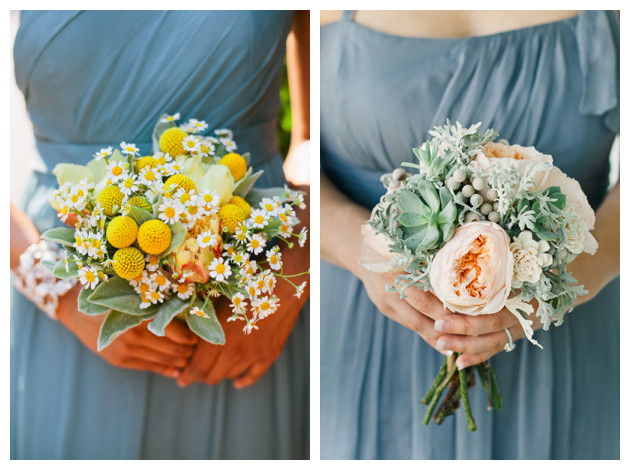 Bouquets for Blue Bridesmaid Dresses