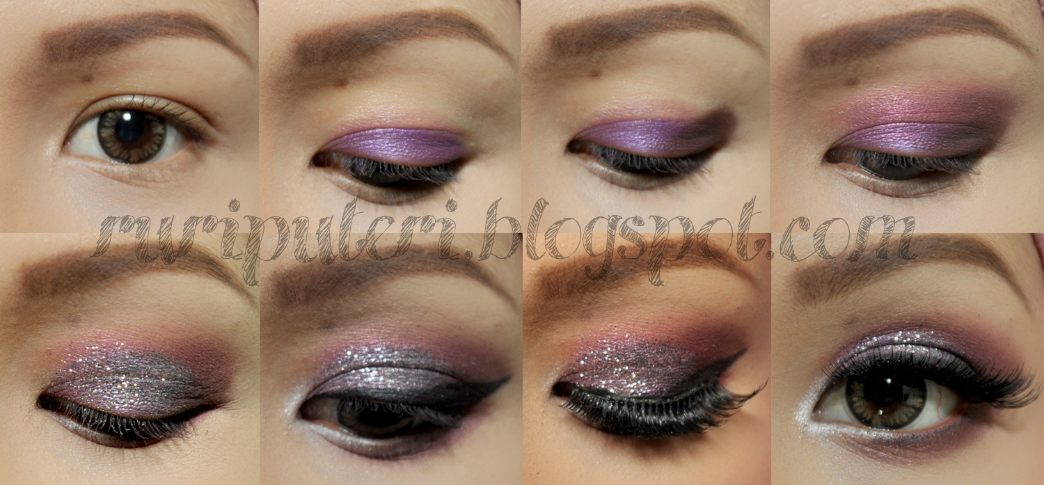 Tutorial Glittery Purple Eyes Sharing Knowledge About Makeup