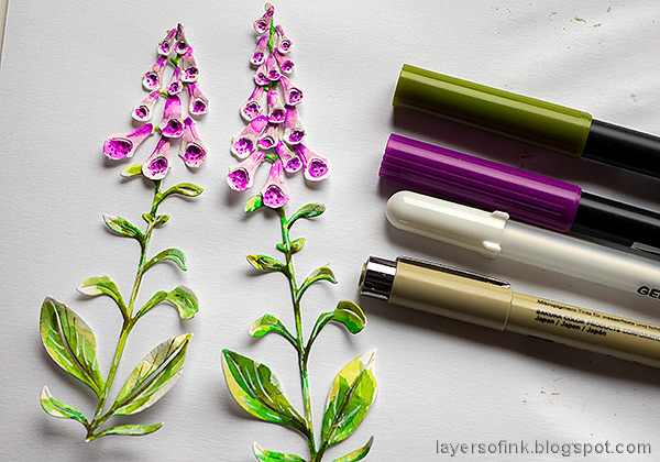 Layers of ink - Foxglove Tag Tutorial by Anna-Karin Evaldsson.