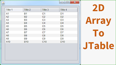  How To Fill A JTable With Multidimensional Array Data Using Java NetBeans Java Populate JTable From Multidimensional Array