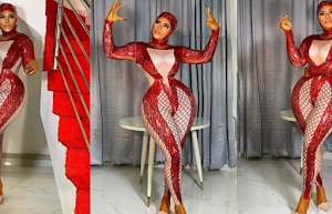 “You and Aba people sign deal ?” ~ Netizens drag Actress Etiko over her valentine outfit [See photos and video]