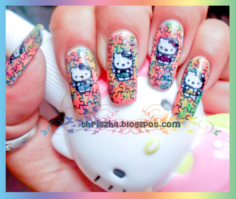 hello kitty nails. plate hello kitty (Dashica