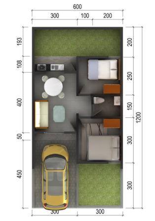 Denah Rumah Minimalis Type 36