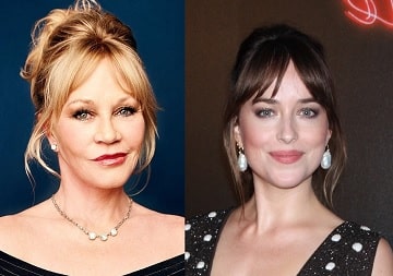 Dakota Johnson, the female heroine in the film Fifty Shades of Grey, is actually the daughter of Don Johnson and Melanie Griffith.