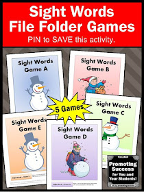  reading sight words file folder games autism ASD special education