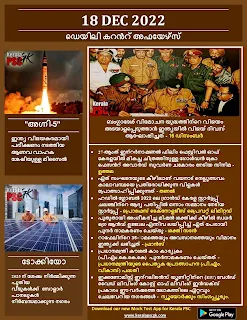 Daily Malayalam Current Affairs 18 Dec 2022
