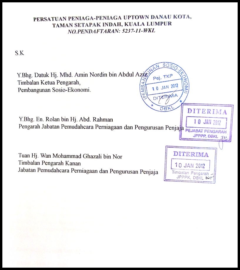 PERSATUAN PENIAGA PENIAGA UPTOWN DANAU KOTA TAMAN SETAPAK 