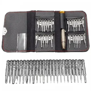 The 25 piece precision screwdriver set is ideal for small-scale jobs like computer, electronics and watches repair hown-store