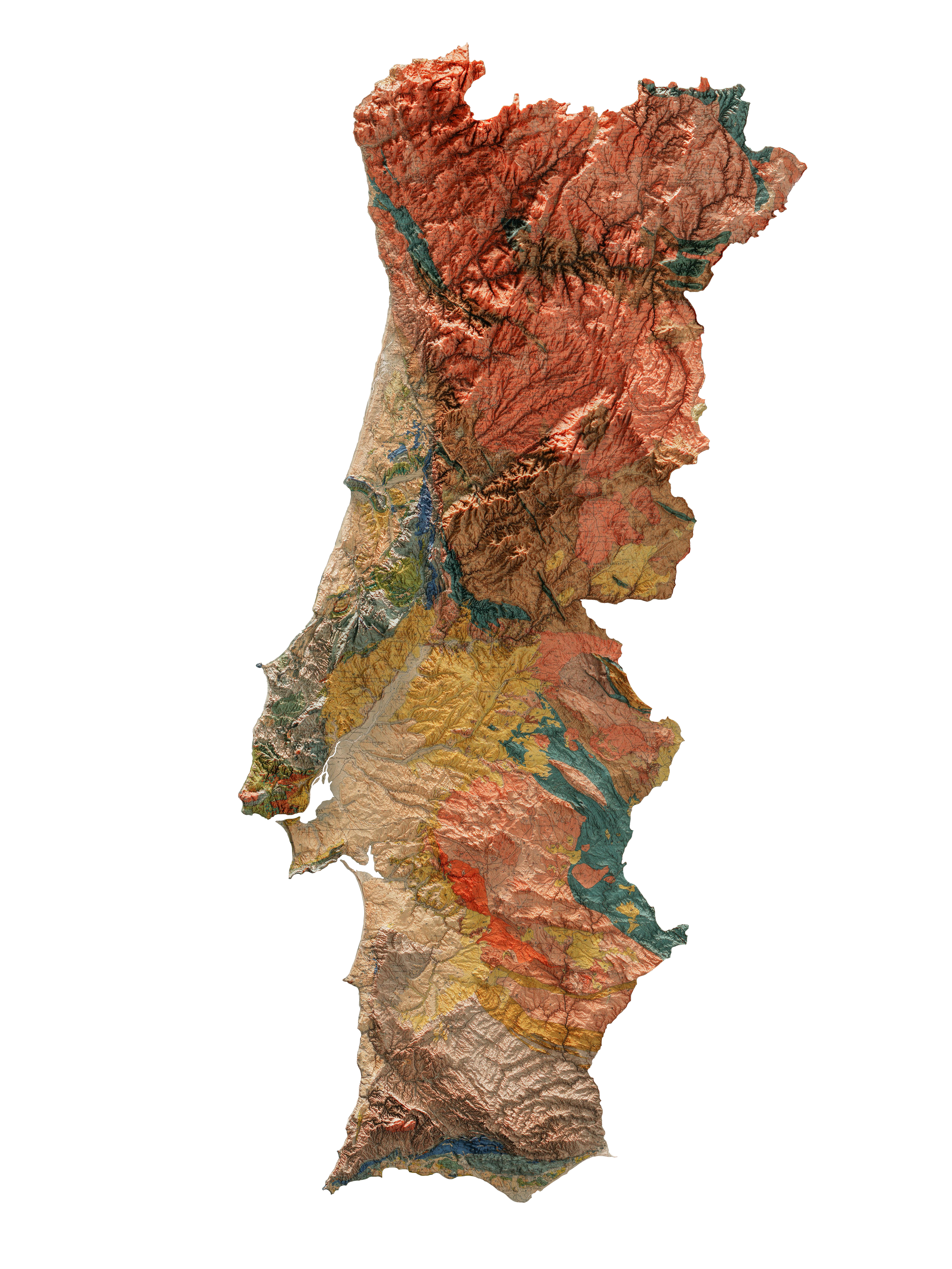 Portugal Relief Map