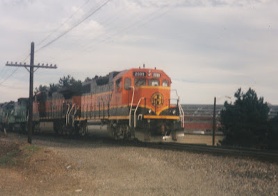 BNSF GP38-2 #2099 in Vancouver, Washingon, on July 13, 1997