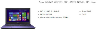  Update ulasan artikel kali ini aku akan membahas mengenai harga dan spesifikasi laptop a Harga Laptop Asus 14 Inch Murah Terbaru 2017