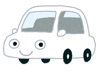 車のキャラクターのイラスト（白）