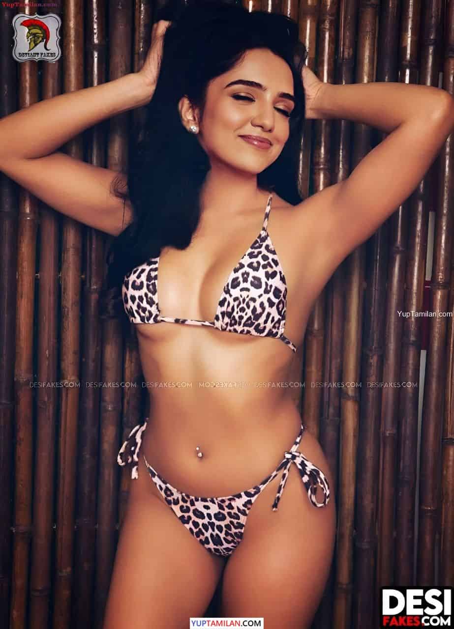 Ahsaas Channa Sexy Fake Bikini and Lingerie Photos
