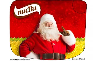 Santa in Red and Gold, Free Printable Nucita labels