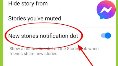 What is New Story Notification dot in Facebook Messenger