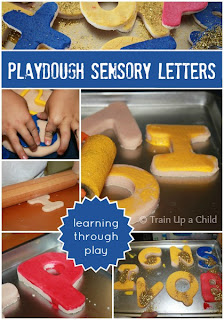 Painting Playdough Letters