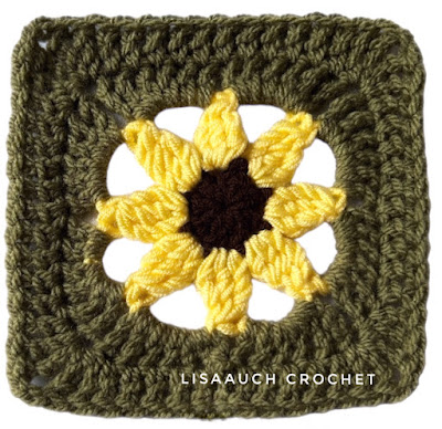 Easy sunflower granny square pattern FREE crochet sunflower pattern