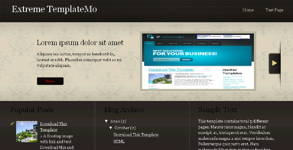 Extreme - Portfolio Magazine Blogger Template