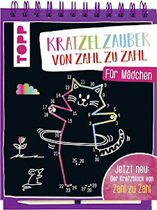 Kratzelzauber von Zahl zu Zahl für Mädchen: Der einzige Kratzblock von Zahl zu Zahl