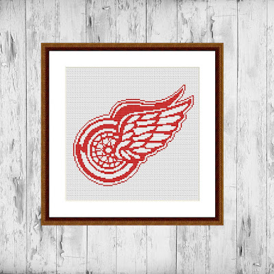 Detroit Red Wings counted cross stitch pattern