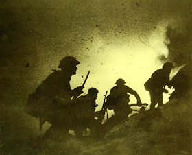 British commandos attacking under the cover of a smokescreen during Operation Archery in Norway, December 27, 1941.