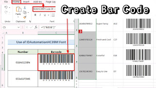 How to create bar code in Microsoft excel