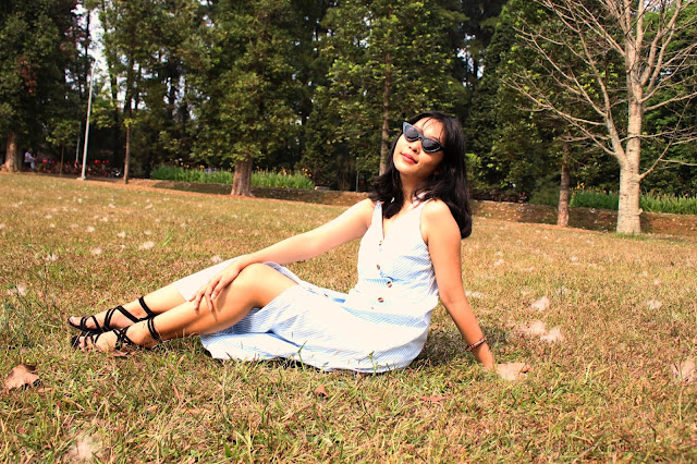 blue stripe dress