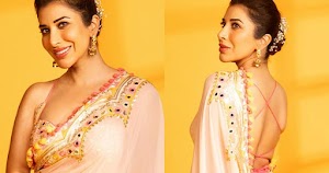 sophie choudry saree backless blouse