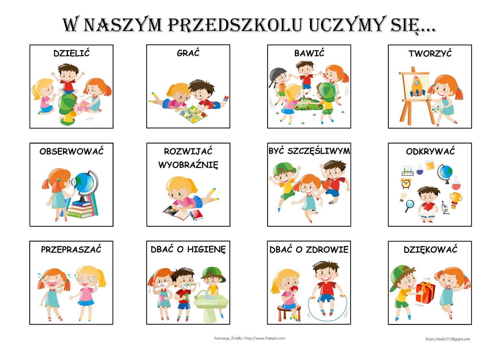 BLOG EDUKACYJNY DLA DZIECI: PLAKAT - PRZEDSZKOLE