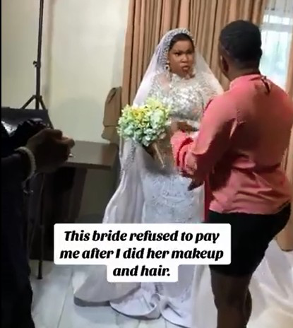 Bride And Makeup Artist Clash During Photoshoot Over Payment (Video)