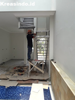 Mezzanine, Railing Balkon, Railing Stainless, Brecket Wika Solar dan Tangga Besi pesanan Bpk Sony di BSD Tangerang