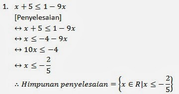 Pertidaksamaan linear satu variabel - Belajar Matematika 