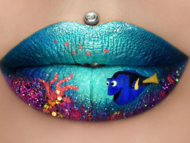 Makeup Artist Melukis Finding Nemo di Bibir