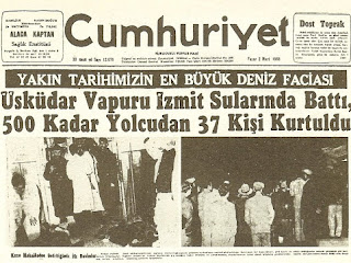 Tarihte Bu Gün ; 1 Mart 1958 İzmit Körfezi Üsküdar Vapuru Faciası