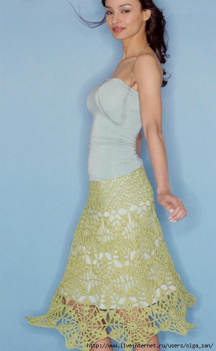 Красивая юбка из круглых мотивов. 48416