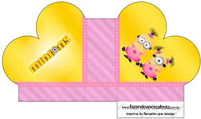 Caja abierta en forma de corazón de Minions Chicas.