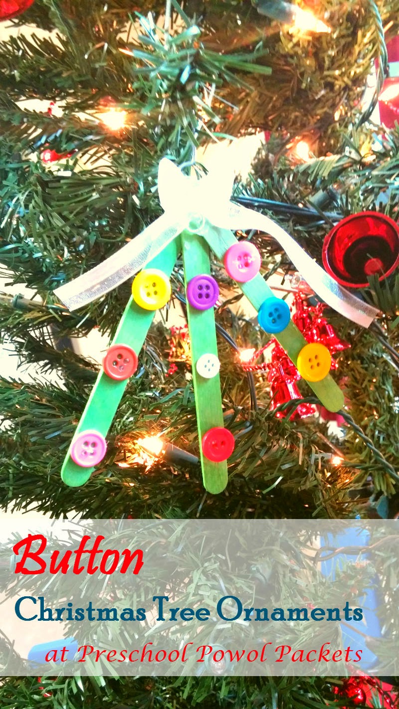 Button Christmas  Tree Ornaments  Preschool  Powol Packets