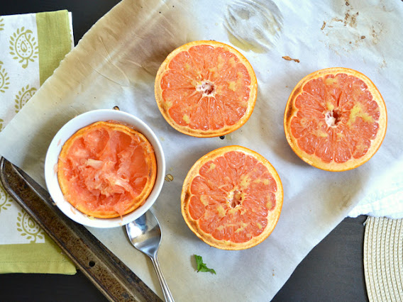 Honey Ginger Broiled Grapefruit