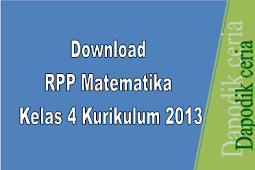 Download RPP Matematika Kelas 4 Kurikulum 2013