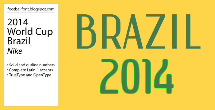 Football Fonts: FIFA World Cup 2014 Brazil Jersey Font  football brazil jersey