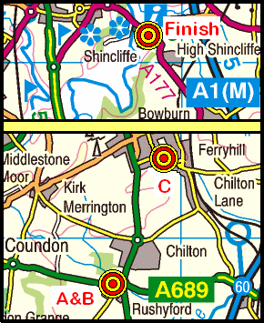 Map of the Rushyford-Shincliffe area