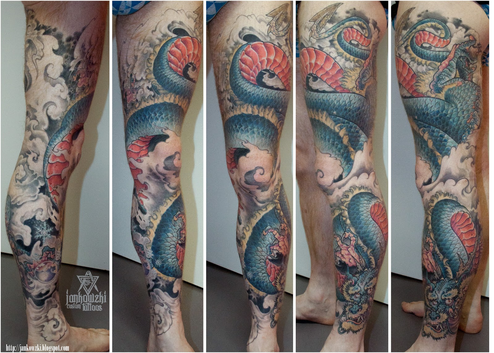 Traditional Leg Sleeve Tattoo