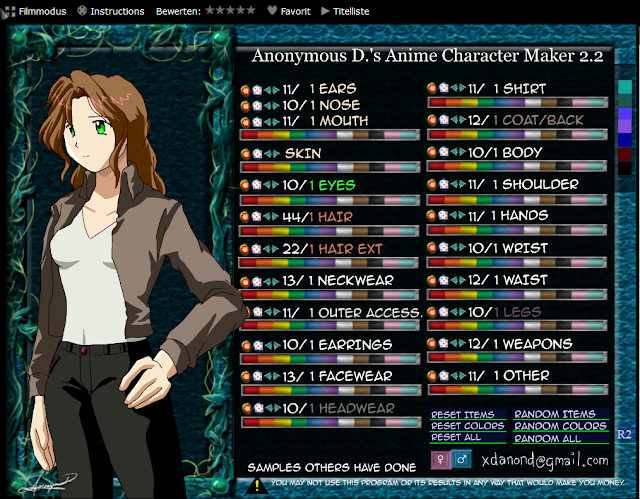 Schnelle Avatar Creation mit Anime Character Maker 2 von Kongregate