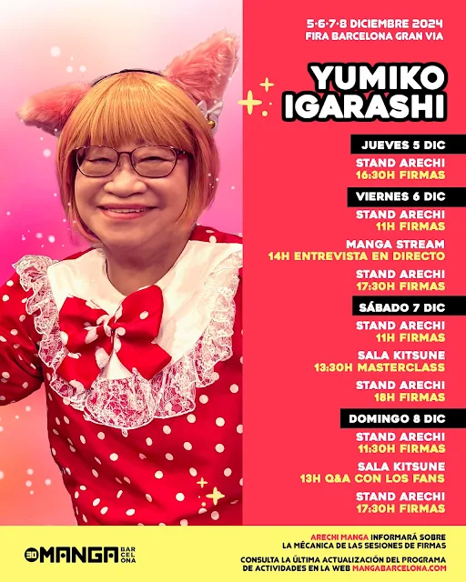 ¡Agenda de Yumiko Igarashi en Manga Barcelona 2024!