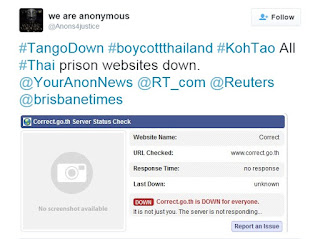 Anonymous Brings Down 20 Thai Prison Websites