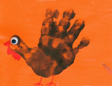 A couple years ago my sister sent these Thanksgiving cards out with my niece Handprint Turkey