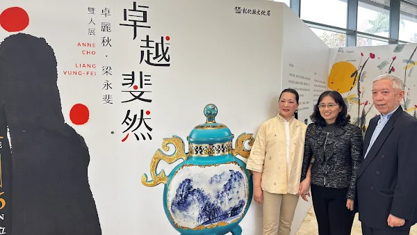 ▲藝術無界，創作無限！「卓越斐然——卓麗秋、梁永斐雙人展」即日起在彰化縣立美術館盛大展出，彰化縣文化局長張雀芬歡迎民眾踴躍前往彰化縣立美術館觀展，一同感受藝術的多元與無窮魅力。（記者林明佑攝）
