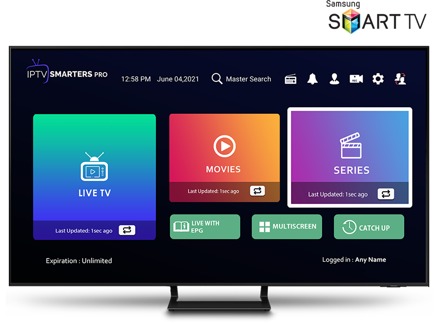 تطبيق IPTV Smarters هو مشغل دفق فيديو رائع يسمح لعملاء IPTV أو المستخدمين النهائيين بدفق محتوى مثل Live TV و VOD و Series و TV Catchup التي تقدمها ؛ على أجهزة Android و iOS الخاصة بهم ، والتلفزيون الذكي ، وحتى على أجهزة الكمبيوتر الشخصية التي تعمل بنظام macOS / Windows / الكمبيوتر المحمول.