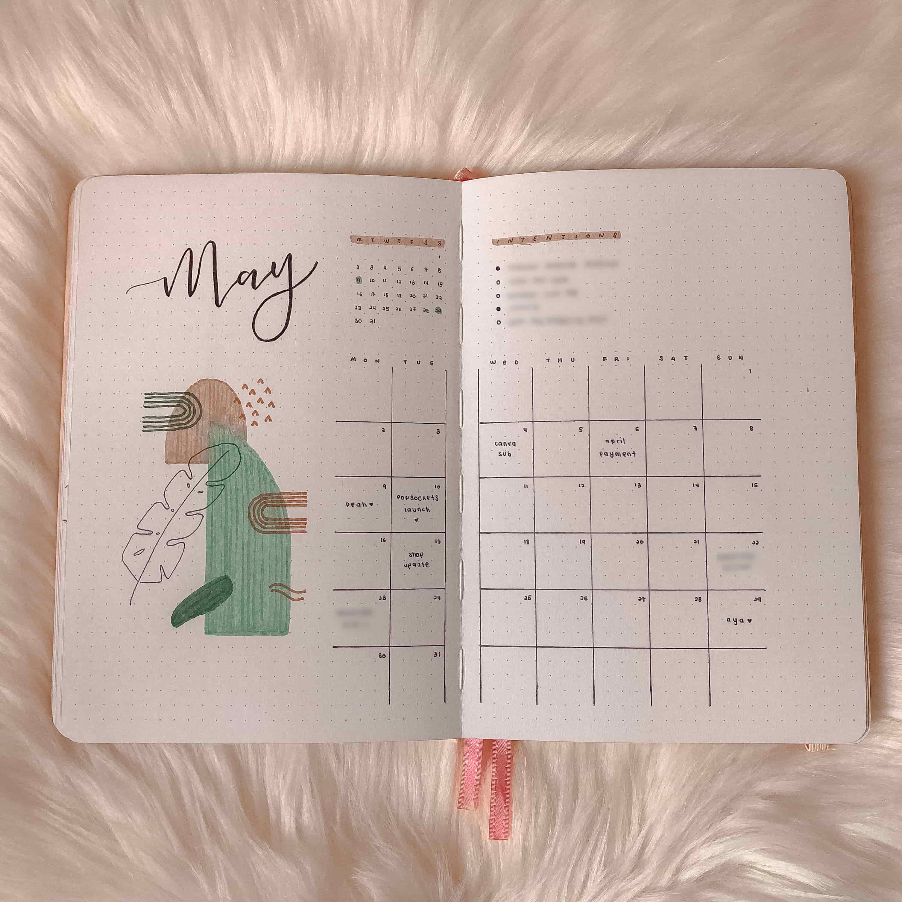 may bullet journal overview calendar