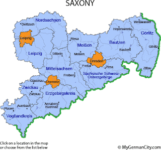 Karte von Sachsen Provinz